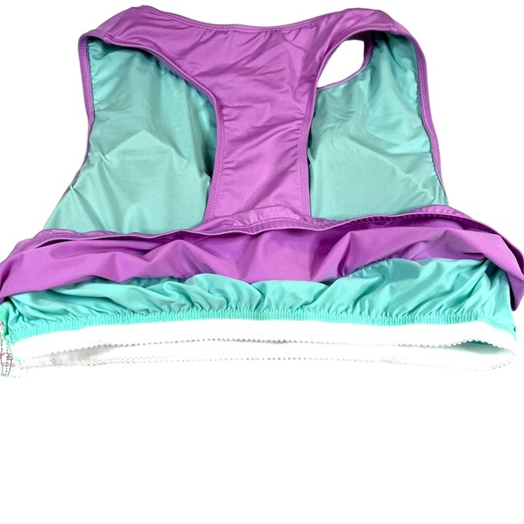 Soybu NWT XL Curacoa Scuba Crop Racerback Swim Top Hydrangea New - Picture 7 of 9